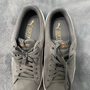 Puma Women's Vikky Grey Leather Sneaker Tennis Shoes